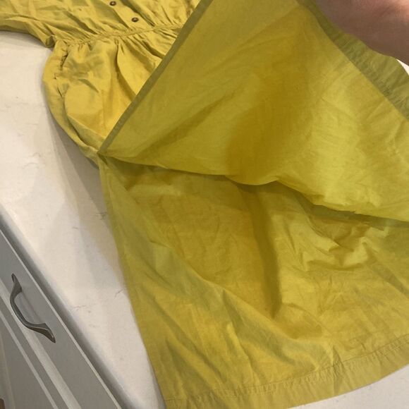 Etica Tina Shirt Dress 100% Organic Cotton Poplin Midi Natural Yellow Dress S - Picture 7 of 8